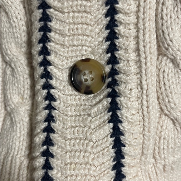 J Crew Organic cotton cable-knit varsity cardigan sweater - Picture 7 of 8